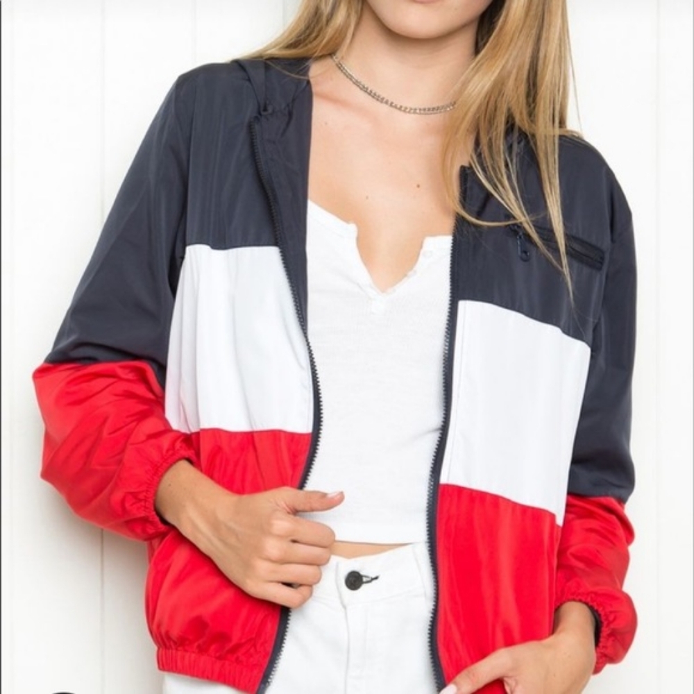Brandy Melville Red White and Blue Jacket